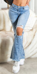 Sexy Bootcut Highwaist Jeans mit Cut-outs denimblue