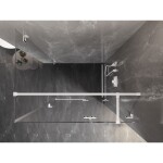 MEXEN/S - Lunar T sprchovací kút dvere krídlové pravá 130 x 100, transparent, biela 834T-130-100-20-00-P