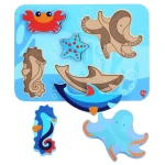 Lucy Leo Morské živočíchy drevené vkladacie puzzle