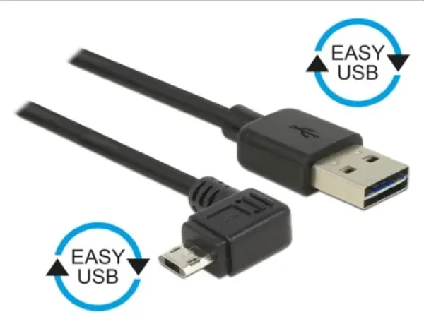 DeLock kábel Easy-USB 2.0-A samec Easy-Micro USB 2.0 samec pravouhlý / 2m (83853-DE)