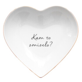 Bella Rose Porcelánový tanierik v tvare srdca Kam to zmizelo? 16 cm - CZ
