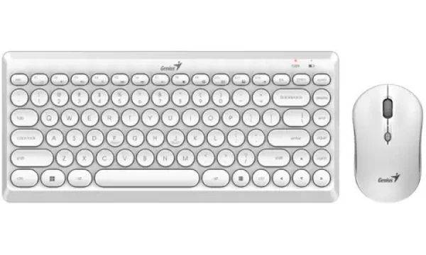 GENIUS LuxeMate Q8000 biela / bezdrôtová klávesnica a myš / USB / retro design / CZ+SK layout (31340013412)