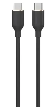 Devia Jelly Series čierna / Nabíjací kábel / USB-C - USB-C / 1,2 m / silikónový (6938595386657)