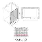 CERANO - Sprchové posuvné dvere Lantono - pravá - 8 mm - Soft-Close - chróm, mliečne sklo - 160x195 CER-663193