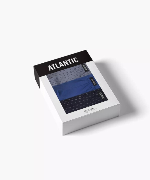 Nohavičky Atlantic 3MP-177 A'3 M-XL TMAVĚ MODROŠEDÁ L