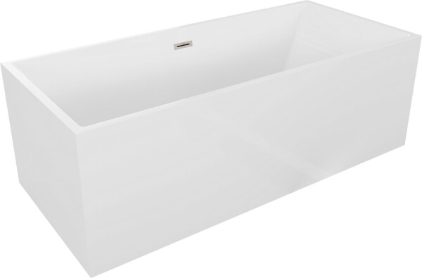 MEXEN/S - Vigo voľne stojaca vaňa 178,5 x 80, biela, sifón a prepad nikel kartáčovaná 51251788000-97