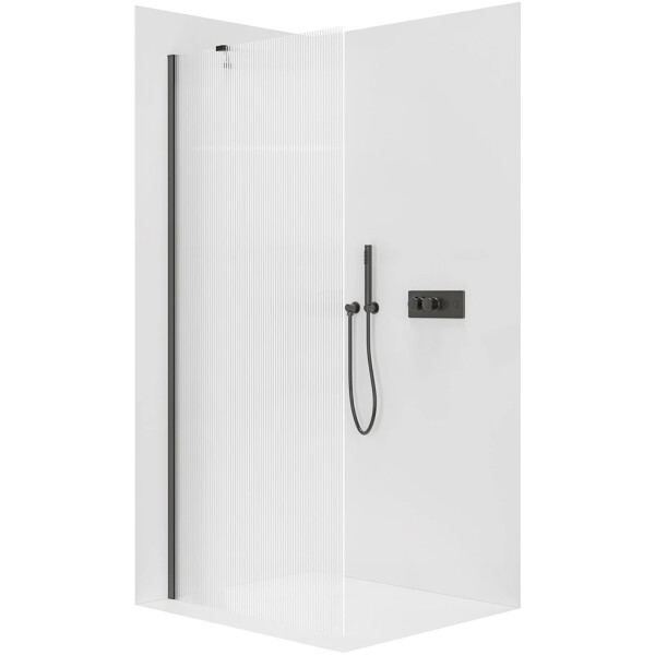 CERANO - Sprchová zástena Walk-in Onyx YL/P - 8 mm - čierna matná, ryhované sklo - 150x200 CER-8050BD1157