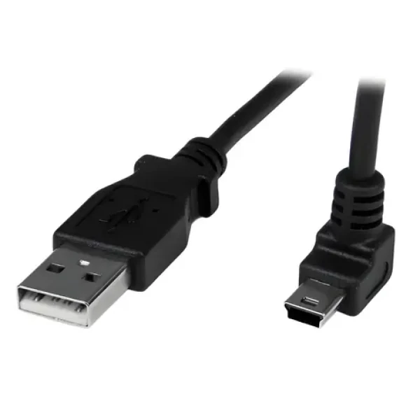 StarTech Mini USB kábel uhlový čierna / Kábel / USB-A (M) - Mini USB (M) / 1m (USBAMB1MU)