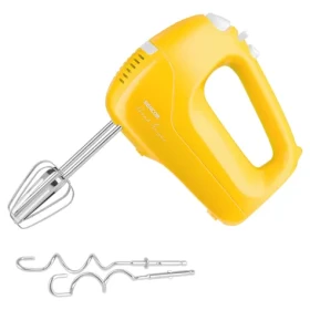 Sencor SHM 5406YL žltá / Ručný šľahač / 200W / 5 rýchlostí / hnetacie šľahacie metly (8590669211647)