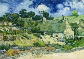 ENJOY Puzzle Vincent Van Gogh: Doškové chalupy v Cordeville
