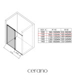CERANO - Sprchovací kút Santoro - ľavá - 6 mm - chróm, mliečne sklo - 110x100 - posuvný CER-665692