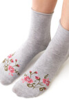 Dámske vzorované ponožky 099 MELANŽOVÁ SVĚTLE ŠEDÁ 35-37