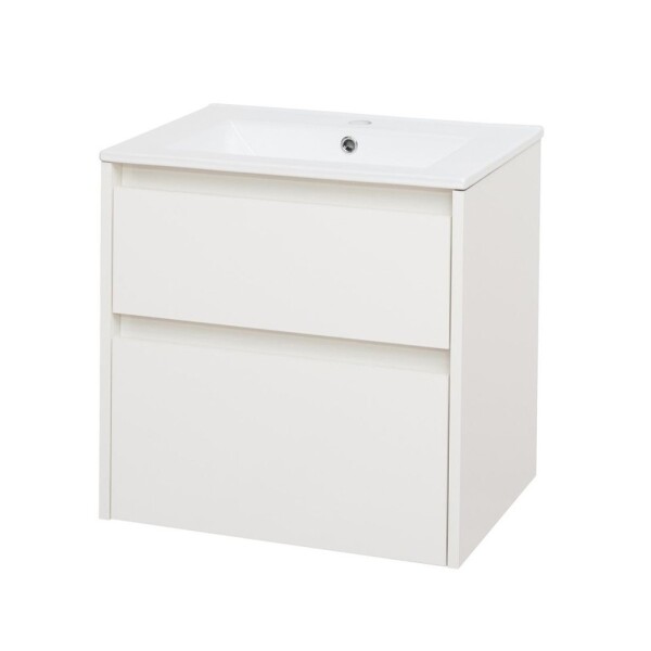 Mereo Opto, kúpeľňová skrinka s keramickým umývadlom 61cm, biela CN910
