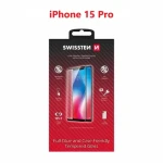 Swissten FULL GLUE COLOR FRAME CASE FRIENDLY sklo pre Apple iPhone 15 Pro čierna (54501841)
