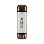 Transcend ESD310S Externý SDD 2TB Strieborná / USB-C 3.2 Gen 2 / R: 1000MBs / W: 550MBs (TS2TESD310S)