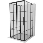 MEXEN/S - Rox-3S L sprchový kút 3 stenný, posuvný ľavá 95 x 95, čierna kratka, čierna 8C2L-095-095-70-77-3S-L