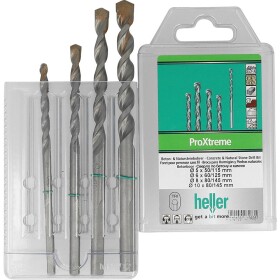 Heller Tools ProXtreme 28263 5 tvrdý kov sada vrtákov do betónu 4-dielna 5 mm, 6 mm, 8 mm, 10 mm trojhranná násada 1 sada; 28263 5