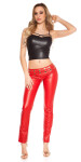 Sexy lowcut-Skinny-Pants in leatherlook with studs black L