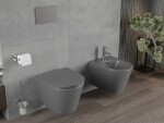 MEXEN - Rico Závesná WC misa vrátane sedátka s slow-slim, duroplast, tmavo šedá mat 30724071