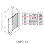 CERANO - Sprchovací kút Lantono L/P - 8 mm - Soft-Close - čierna matná, transparentné sklo - 120x80x195 - posuvný CER-433112