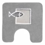 Spirella ANDROS šedá / Kúpeľňová WC predložka / Motív rybičky / Polyester / 50 x 50 cm