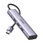 Ugreen CM475 Dokovacia stanica strieborná / 3x USB 3.0 / RJ45 / USB-C (UGR1219SLV)
