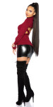 Sexy KouCla Turtleneck jumper w. back cut out BORDEAUX Einheitsgroesse