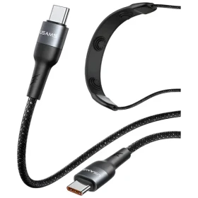 USAMS SJ759 čierna / Nabíjací a dátový kábel / USB-C - USB-C / 100W / Masážne funkcie / 1,4 m (SJ759USB01)