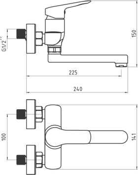 NOVASERVIS - Drezová umývadlová batéria 100 mm Metalia 54 ECO, chróm 54077,0E
