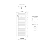 AQUALINE - ALYA vykurovacie teleso oblé 600x1420, chróm LLC204
