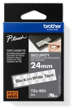 Brother TZe-SE5 biela/čierna / Plombovacia páska / 24 mm / 8 m (TZESE5)