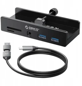 Orico MH5PMM-10-BK-BP čierna / USB hub / 2x USB-C + 2x USB-A 2.0/3.0 / SD + microSD čítačka (MH5PMM-10-BK-BP)