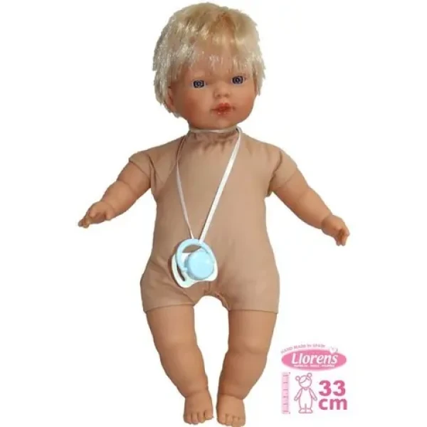 Llorens 331R ROBERTO - realistická bábika so zvukmi a mäkkým látkovým telom - 33 cm