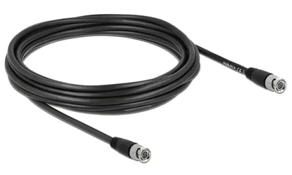 DeLock BNC (M) - BNC (M) 5m čierna / BNC kábel / 75 Ohm / rovný konektor (80084)
