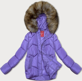 Šedá prechodná bunda s kapucňou (LHD-23002) odstíny fialové XXL (44)