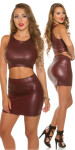 Sexy KouCla Wetlook Mini skirt darkred S