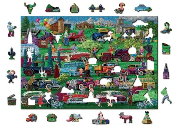 Wooden City Drevené puzzle Veteráni 2v1
