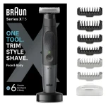 Braun Series XT5300 čierna / Holiaci strojček / vodeodolný / 45 min prevádzka / zastrihávač na tvár i telo / 6 nástavcov (XT5300)
