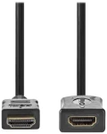 Nedis HDMI predlžovací kábel čierna / Kábel / HDMI 1.4 / 4K 60Hz / pozlátené konektory / 1m (CVGL34096BK10)