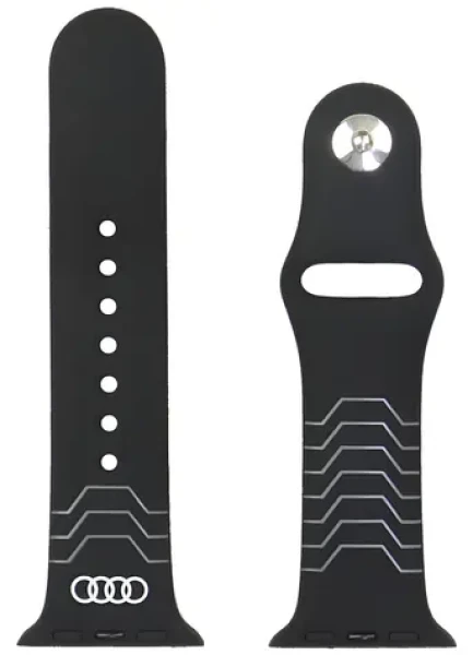 Audi Geometric Pattern čierna / Silikónový remienok / Apple Watch 40/41/42 mm (AU-SR-AW40-42-GT/D3-BK)