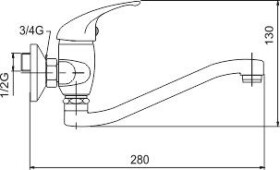 NOVASERVIS - Drezová batéria 100 mm lekárska páka Metalia 55 chróm 55074L,0