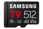 Samsung T9 čierna / Pamäťová karta microSDXC / 512 GB + SD adaptér / UHS-I U3 / Class 10, V30, A2 / čítanie: 200 MB/s (MB-MH512T/WW)