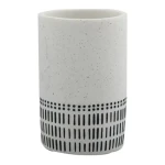 Spirella YUMA kelímok na zubné kefky bielo-čierny / polyresin (7610583209825)