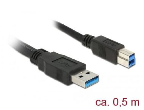 DeLock Kábel USB 3.0 Typ-A samec gt; USB 3.0 Typ-B samec 0.5 m čierna (85065-D)