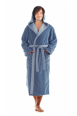 Pánsky župan Tampa duo s kapucňou 3959 denim light - Vestis nadměr 3XL