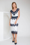 Deni Cler Milano Dress T-Dw-3250-0M-40-16-1 White/Navy Blue