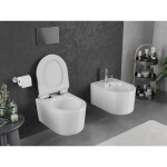 MEXEN/S - Sofia Závesná WC misa Rimless Tornado vrátane sedátka s slow slim, duroplast, biela lesk 30540100T