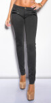 Sexy KouCla treggings with leather look applicatio darkgrey S