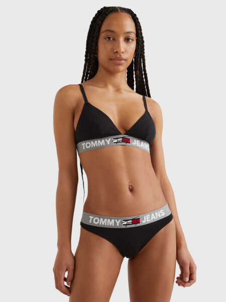 Dámske tangá LOGO WAISTBAND THONG UW0UW02823BDS čierne Tommy Hilfiger