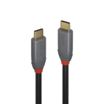 Lindy Anthra Line USB-C - USB-C 1m čierna / Kábel USB / USB 3.1 Gen 2 / 10 Gbit / s / PD 100W (36901)